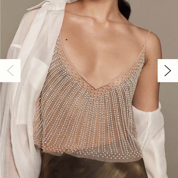 Anthropologie Tops - Anthropologie Sheer Embellished Cami